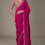 Deep Fuchsia Silk Saree Set