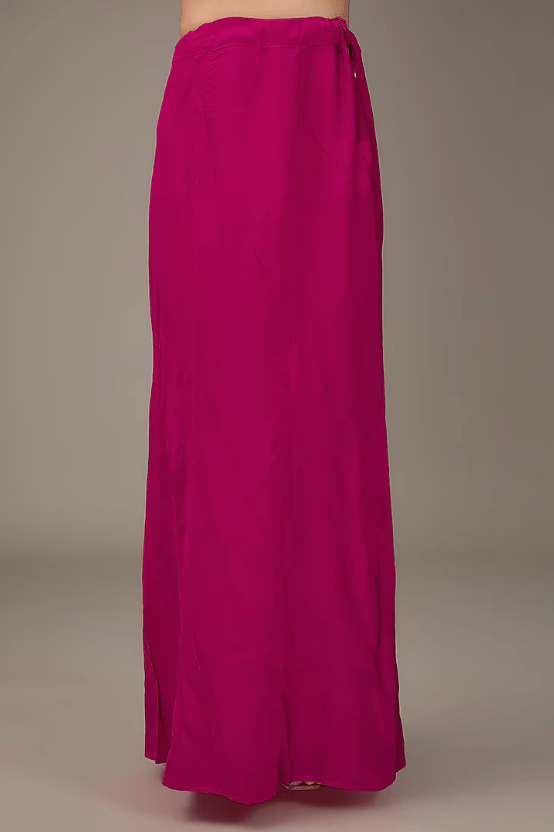 Deep Fuchsia Silk Saree Set - Image 4