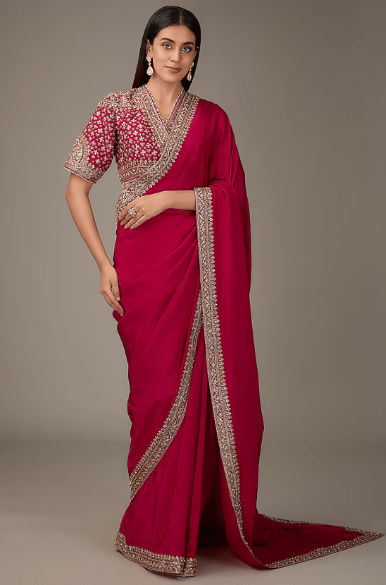 Red Silk Saree Set