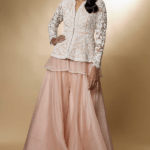 Peach Organza Sharara Set