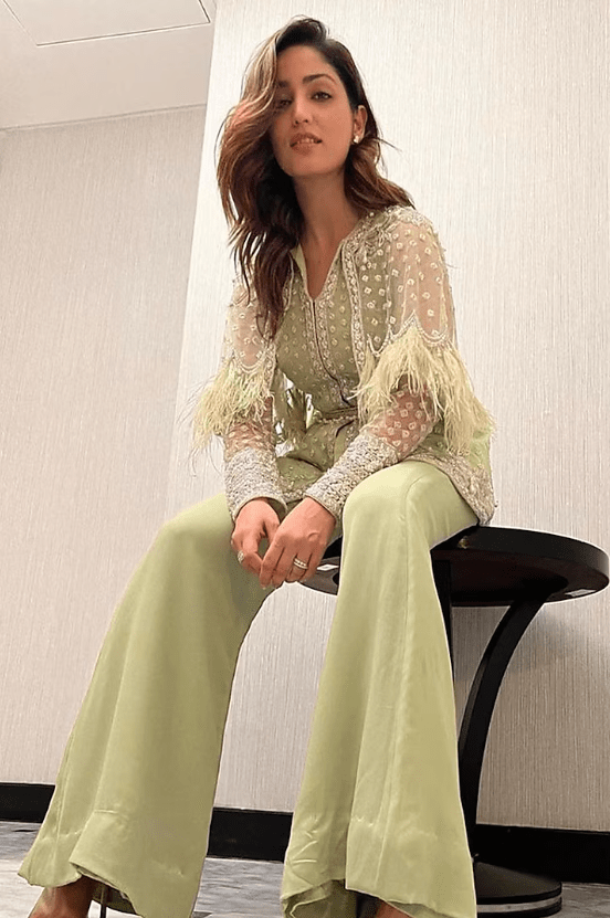 Mint Georgette Pant Set