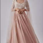 Blush Pink Organza Jacket Lehenga Set