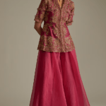 Deep Fuchsia Organza Sharara Set