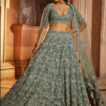 Sage Green Tulle Sequins Embroidered Lehenga Set