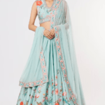 Sea Green Embroidered & Printed Lehenga Set