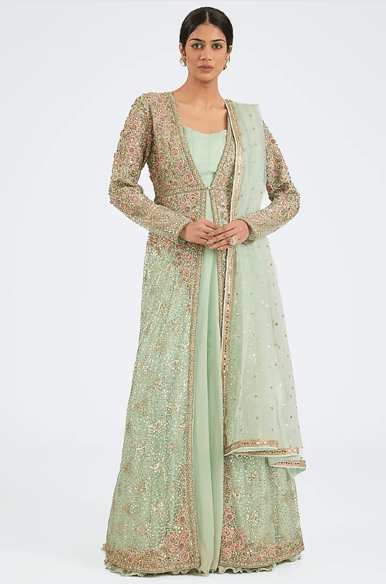 Aqua Net Resham Embroidered Jacket Set