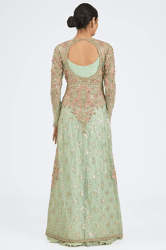 Aqua Net Resham Embroidered Jacket Set - Image 2