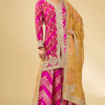 Red & Pink Dupion Sharara Set