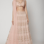 Peachy Pink Floral Lehenga Set
