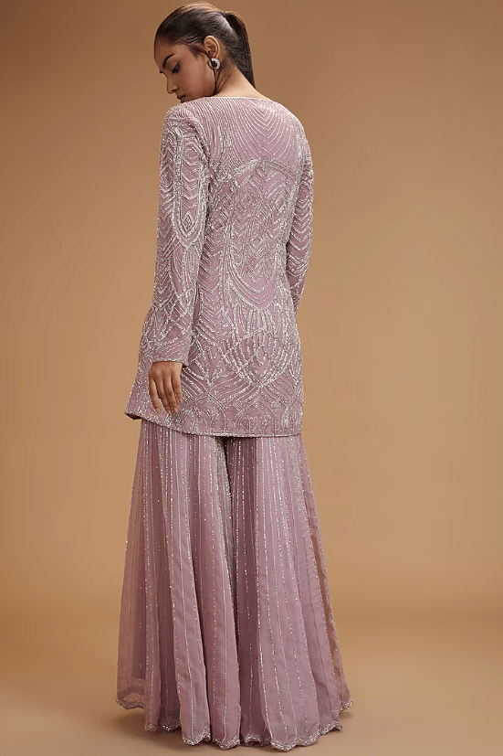 Lilac Organza Sharara Set - Image 2