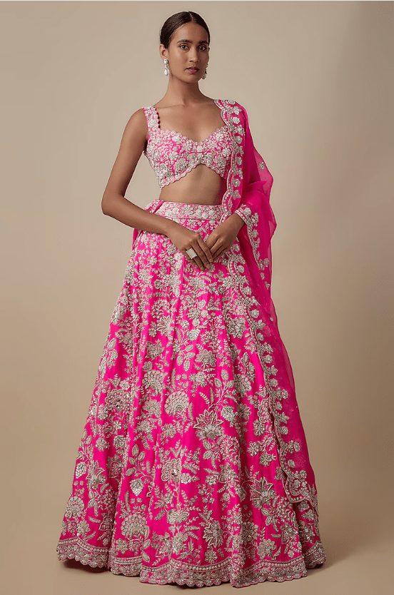 Pink Silk Lehenga Set