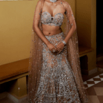 Sand Shimmer Net Mirror & Cutdana Handwork Mermaid Lehenga Set