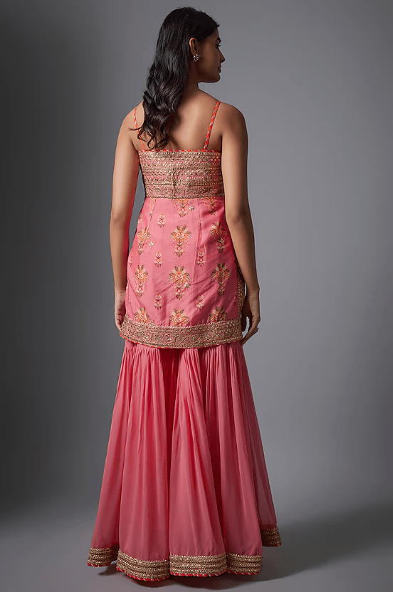 Pink Georgette Sharara Set - Image 2