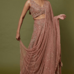 Dusty Rose Pink Embroidered Lehenga Set