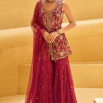 Raspberry Pink Georgette Sharara Set