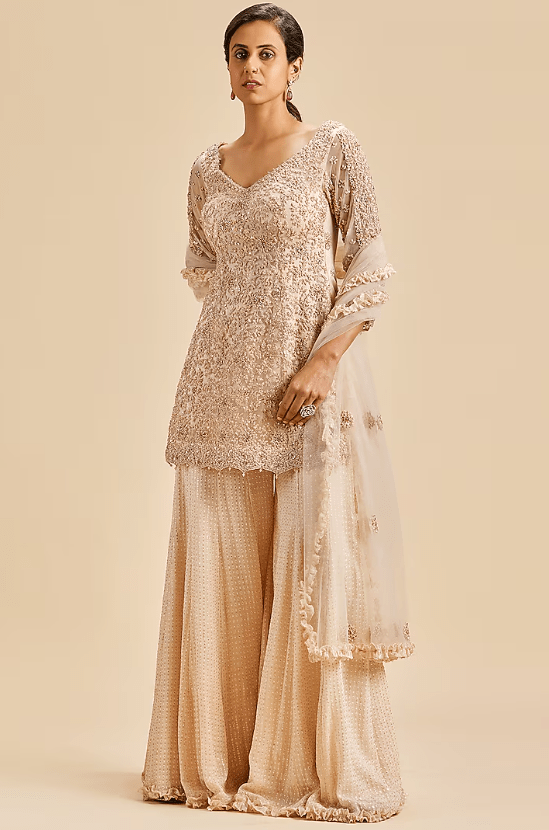 Blush Pink Georgette Gharara Set
