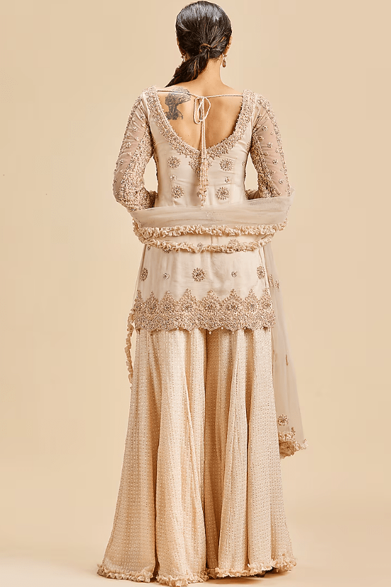 Blush Pink Georgette Gharara Set - Image 2