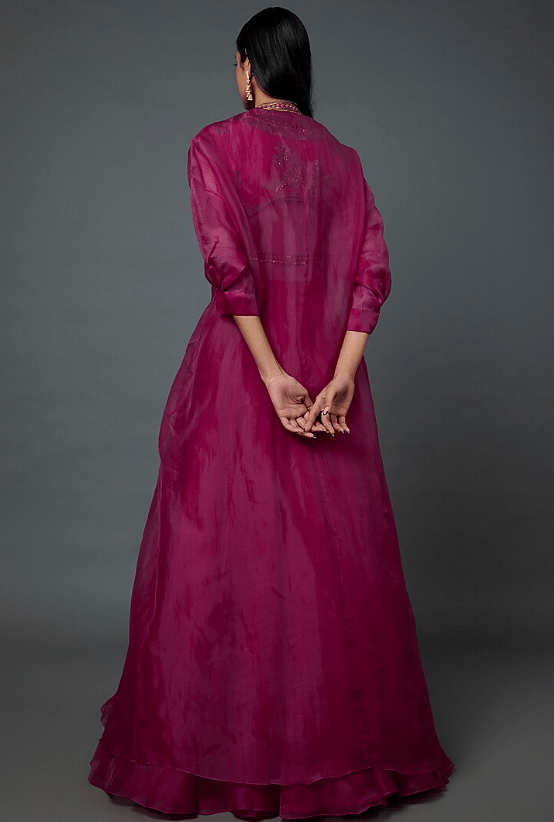 Red Organza Sharara Set - Image 2
