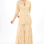 Peach Organza Sharara Set