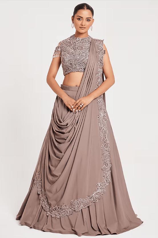 Mouse Lycra & Net Lehenga Set