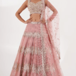 Pink Sequins Fabric & Net Lehenga Set