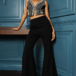 Black Georgette Hand Embroidered Pant Set