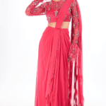 Fuchsia Georgette Saree Set