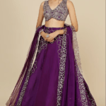 Purple Embroidered Lehenga Set