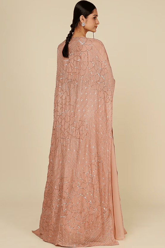 Blush Pink Jacket Lehenga Set With Embroidery - Image 2
