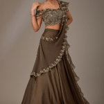 Brown Silk Sequins & Cutdana Embroidered Lehenga Set