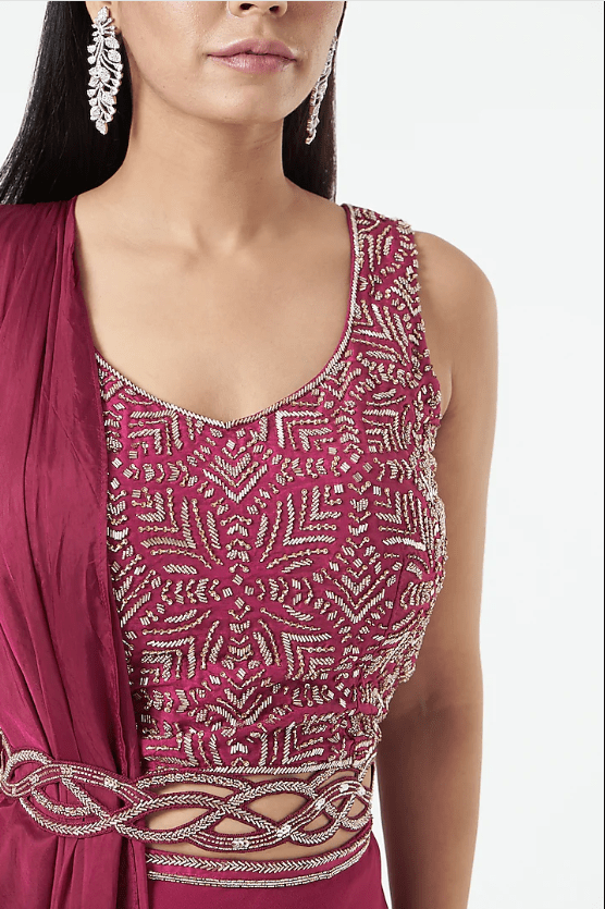 Fuchsia Georgette Lehenga Set - Image 4