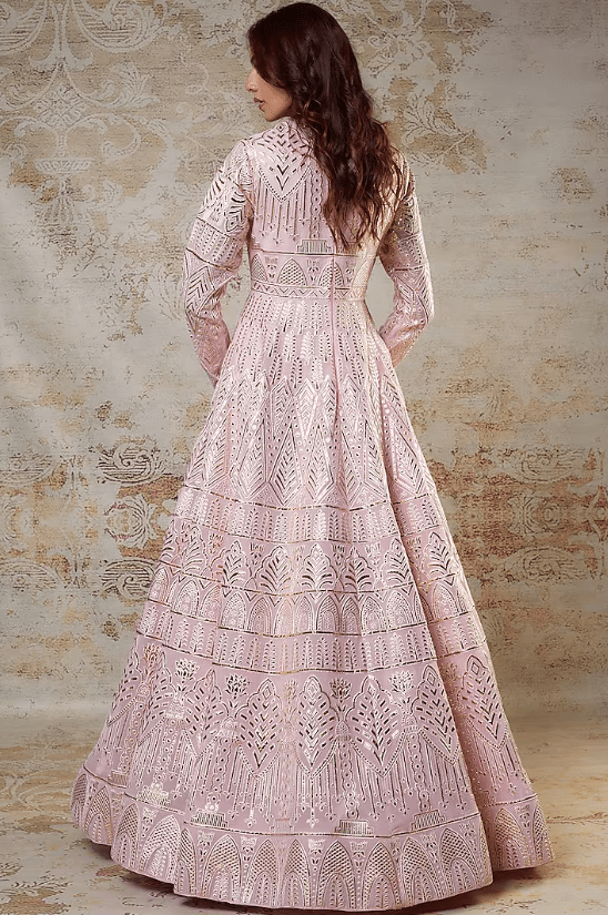 Pink Georgette Embroidered Anarkali Set - Image 2