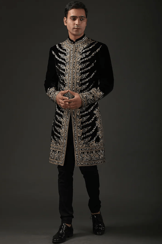 Black Embroidered Sherwani