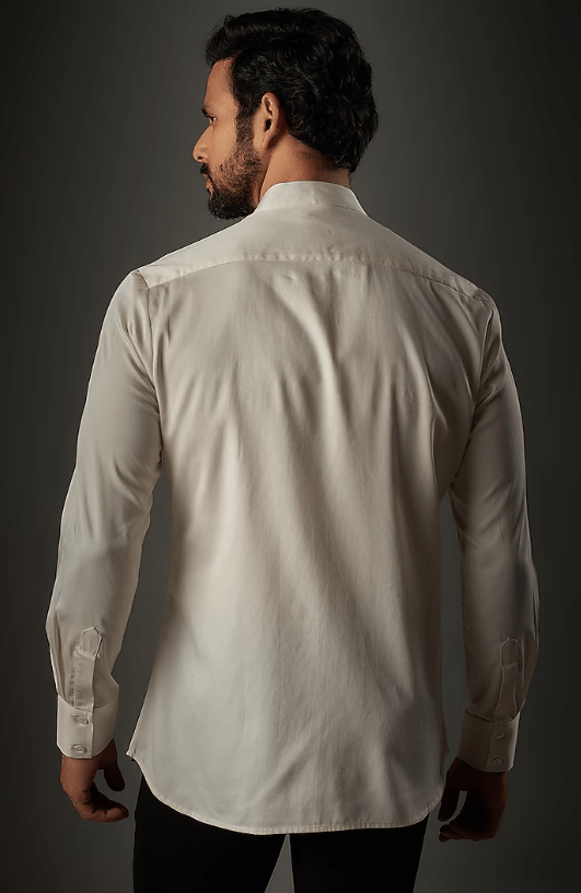 Ivory Poplin Thread Embroidered Shirt - Image 2