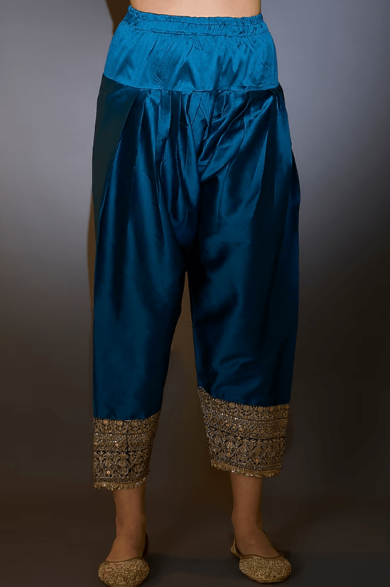 Purple Georgette Hand Embroidered Kurta Set - Image 3
