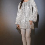 White Georgette Mirror Work Tunic