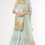 Ice Blue Georgette Sharara Set
