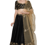 Black Embroidered Lehenga Set