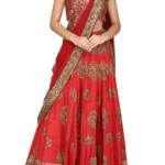 Red Embroidered Lehenga Set