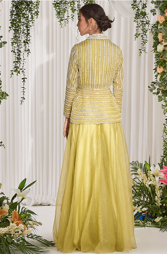 Hariyali Green Satin Sharara Set - Image 2
