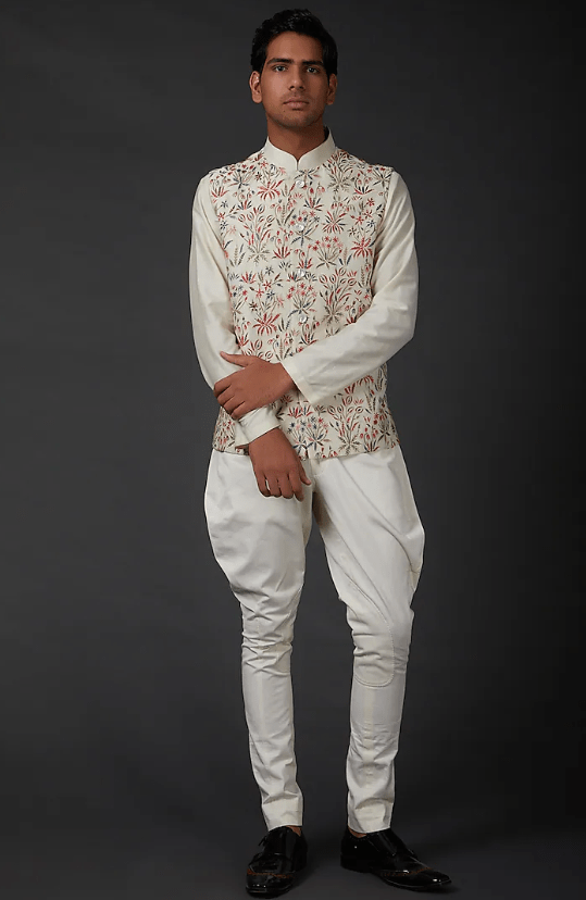 Ivory Embroidered Bundi Jacket