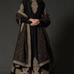 Black Machine Embroidered Anarkali Set