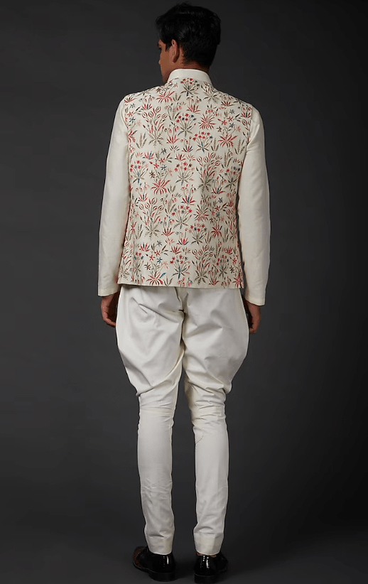 Ivory Embroidered Bundi Jacket - Image 2