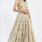 Gold & Beige Embroidered Lehenga Set