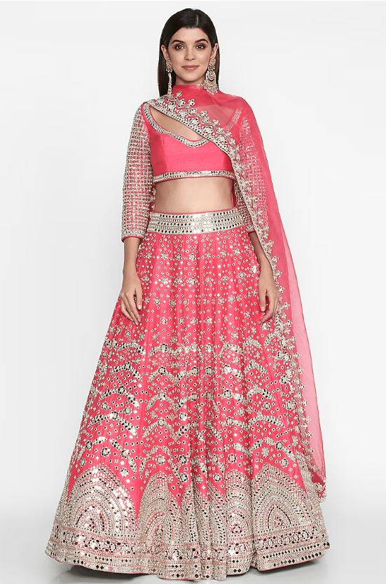 Rani Pink Embroidered Lehenga Set