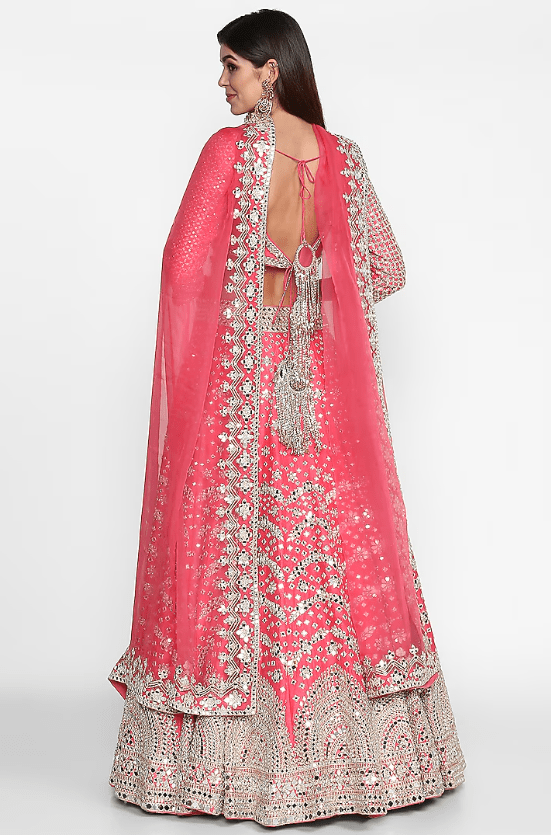 Rani Pink Embroidered Lehenga Set - Image 2