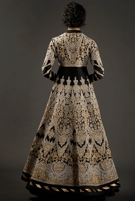 Black Hand Embroidered Anarkali Set - Image 2