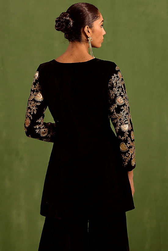 Black Velvet Sharara Set - Image 2