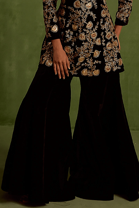 Black Velvet Sharara Set - Image 3