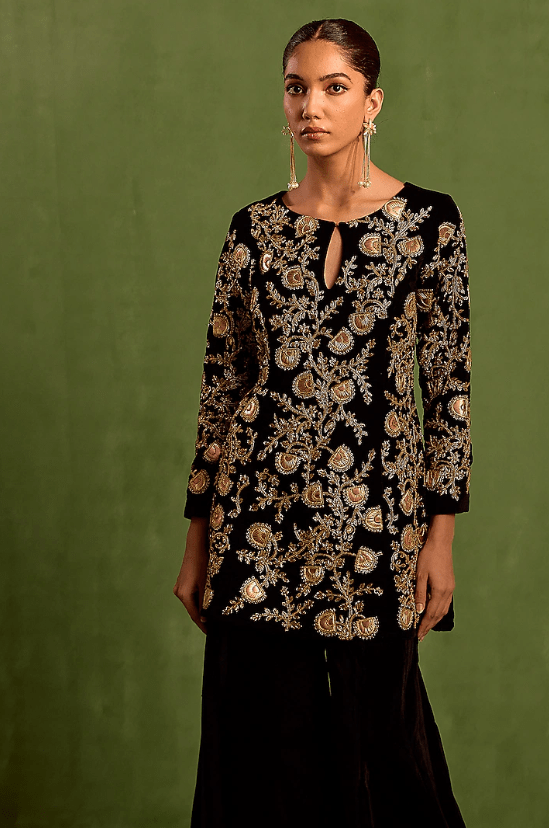 Black Velvet Sharara Set - Image 4
